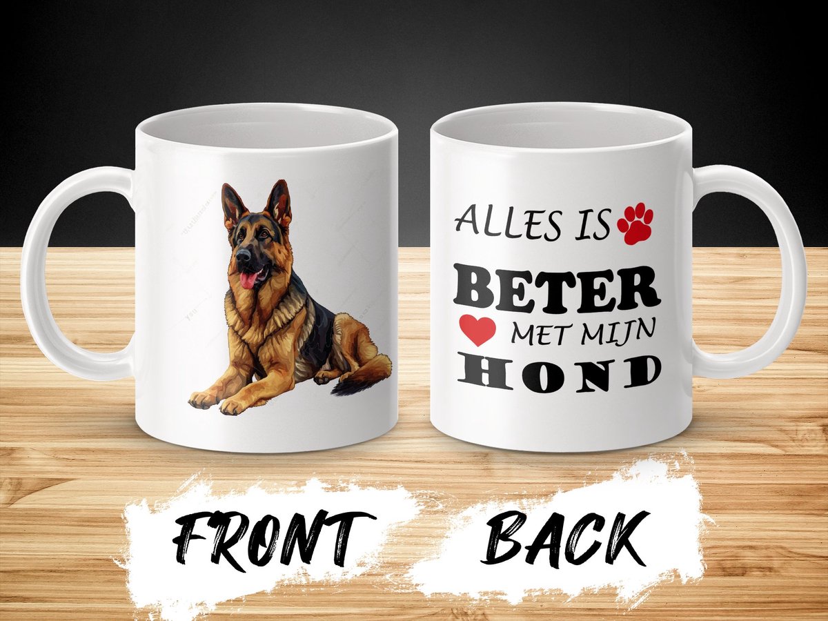 Mok German Shepherd Alles is beter met mijn hond - dog - doglover
