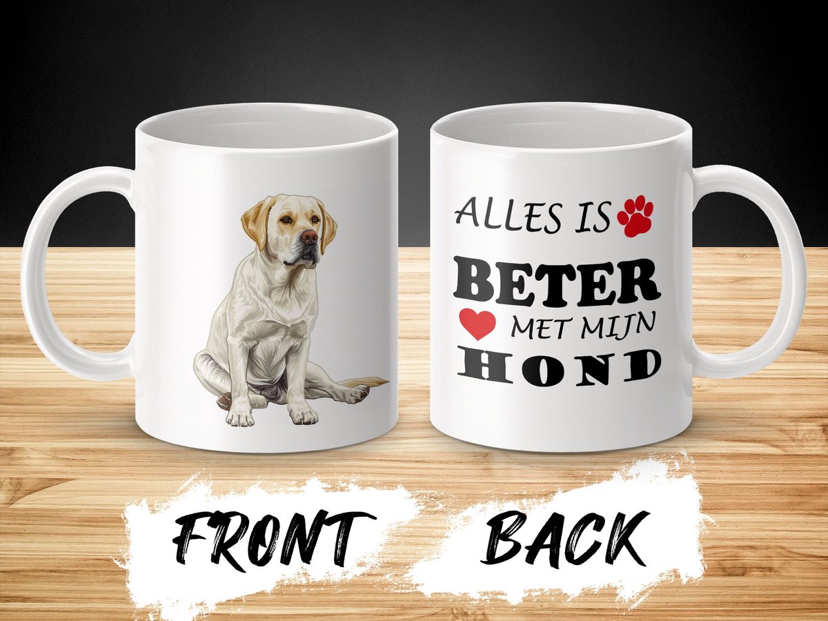 Mok Labrador Retriever Alles is beter met mijn hond - dog - doglover