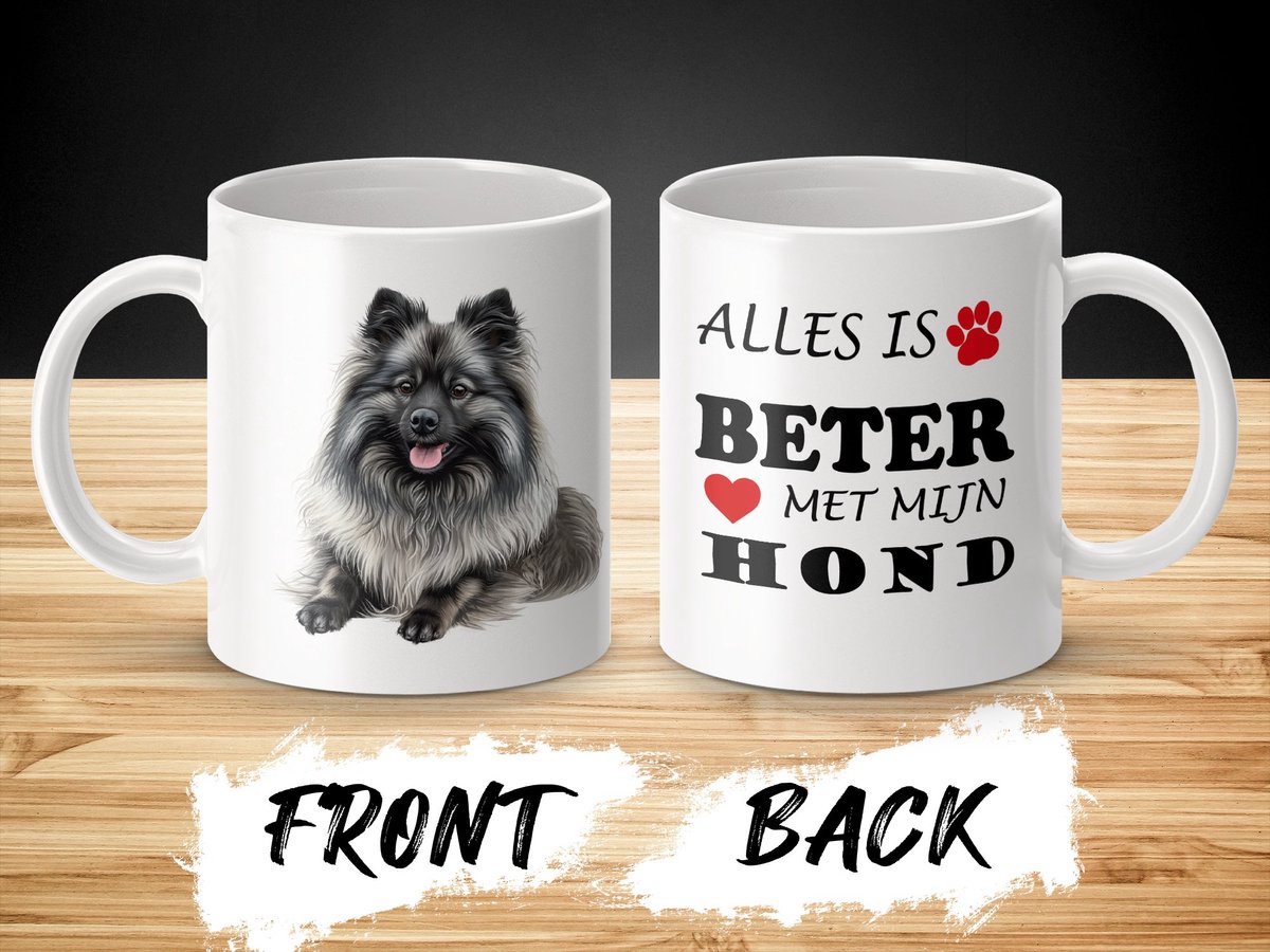 Mok Keeshond Alles is beter met mijn hond - dog - doglover