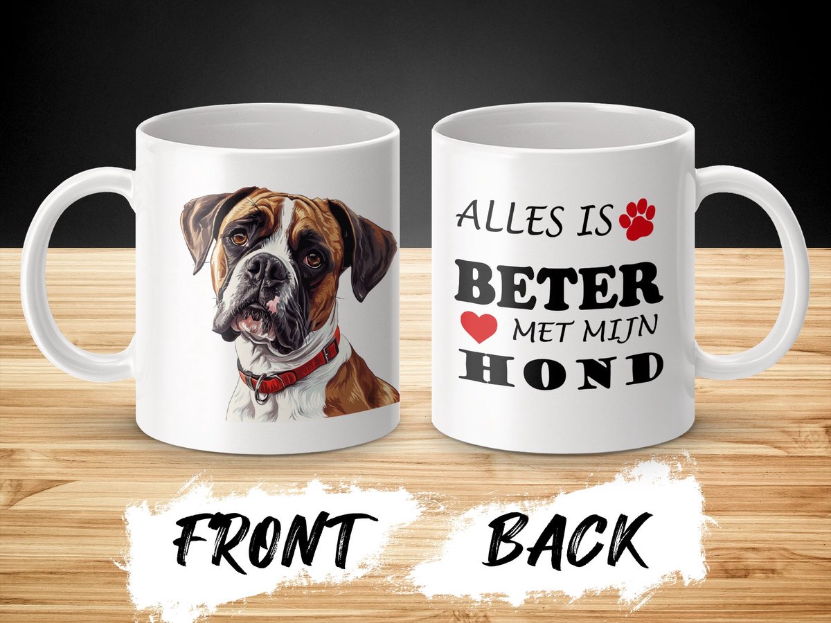 Mok Boxer Alles is beter met mijn hond - dog - doglover