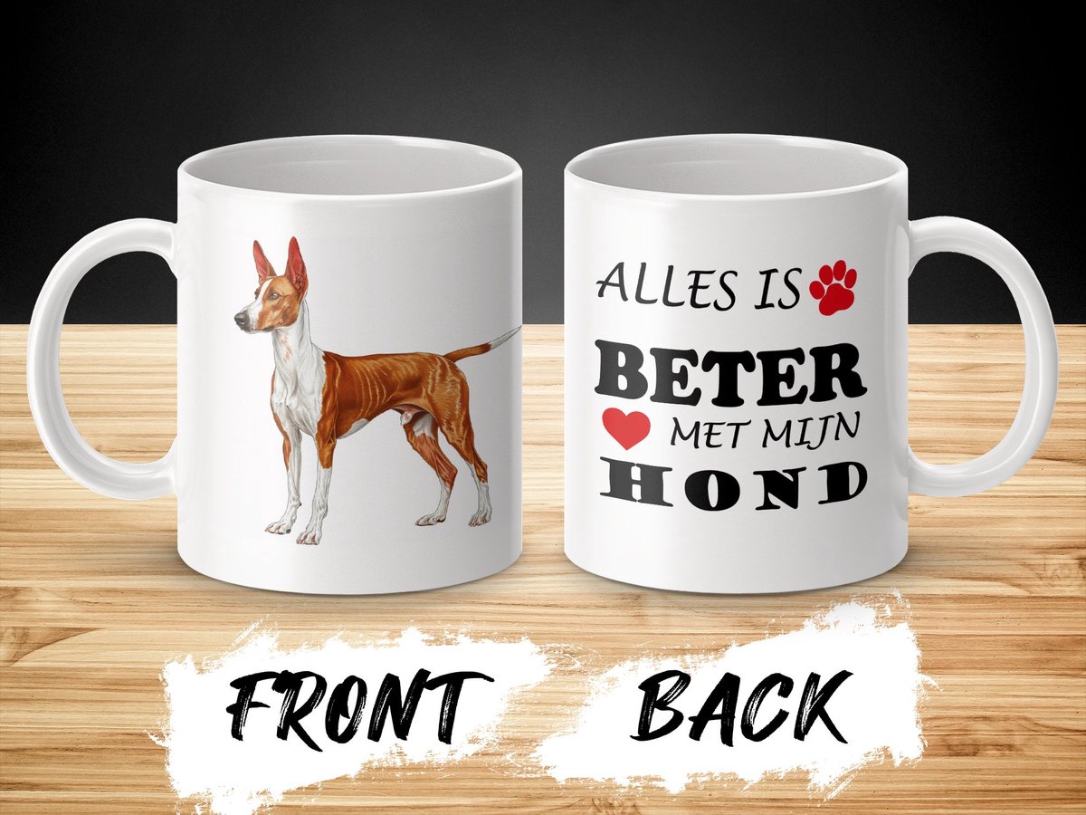 Mok Ibizan Hound Alles is beter met mijn hond - dog - doglover