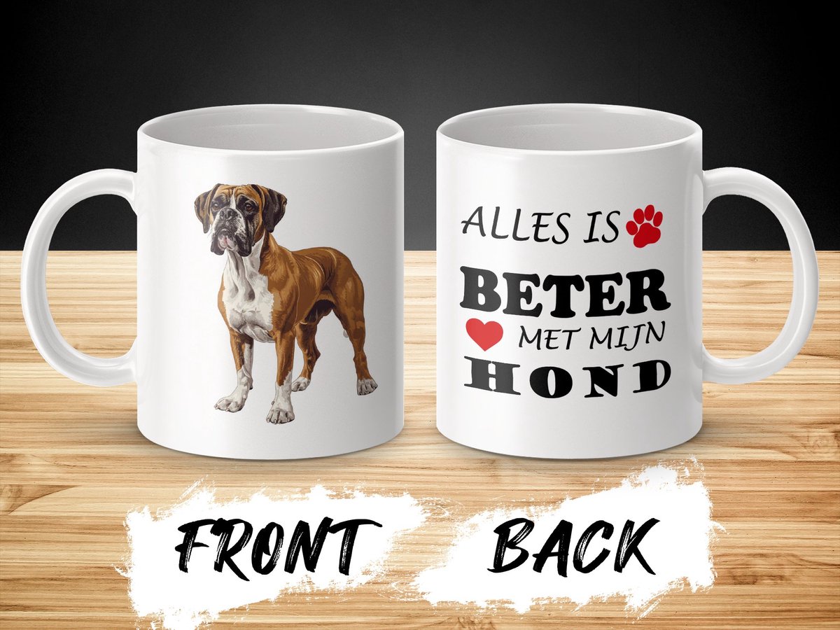 Mok Boxer Alles is beter met mijn hond - dog - doglover