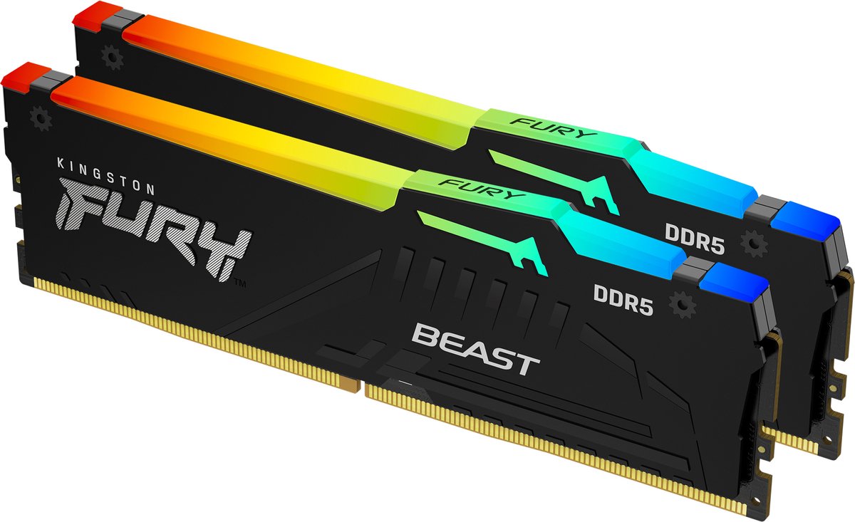 Kingston FURY 16 GB DDR5-6000 Kit werkgeheugen KF560C30BBEAK2-16, Fury Beast RGB, XMP, EXPO