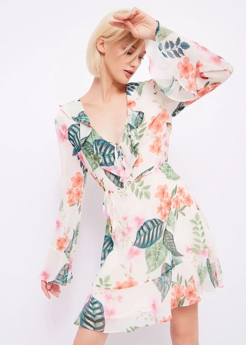 GAUDI - Floral Georgette Dress 15024 - Maat : 40