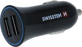 Swissten 2.4A Dual Port Car Charger – Lightning USB Cable – Black