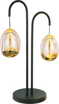 Highlight - Tafellamp Golden Egg 2 lichts H 48 cm amber-zwart