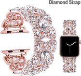 Bracelet de Luxe en diamant adapté à la montre Smart Apple, Apple de Mode en métal Ultra Bling, série 8 7 6 Se 5 4 3 - 42 44 45 49mm, or Gold