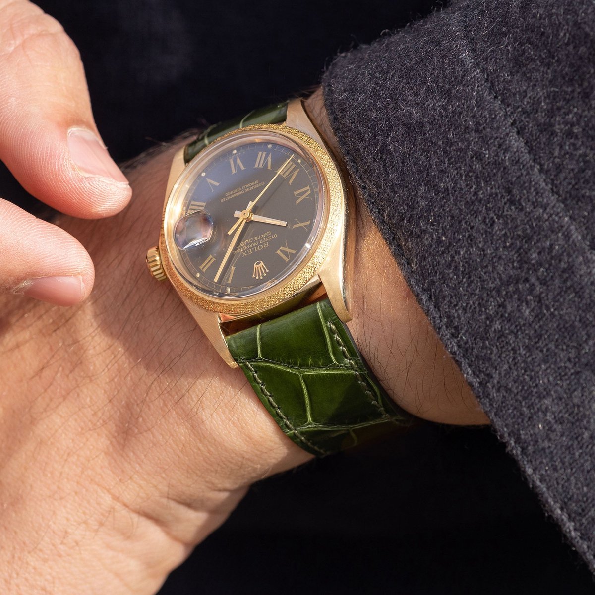BS Leren Horlogeband Luxury - Premium Alligator Brilliant Olive - 20mm