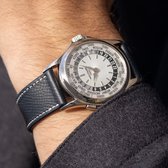 B&S Leren Horlogeband Luxury - Epsom Midnight Blue - 20mm