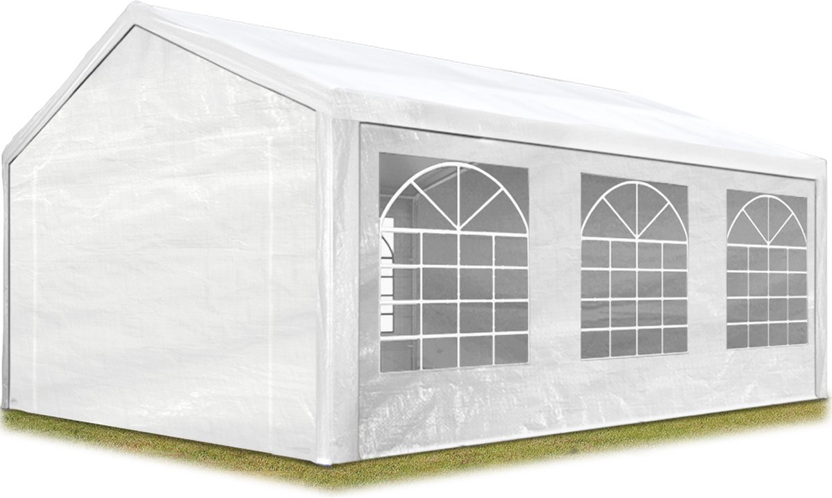 Partytent Feesttent Paviljoen 3x6 m wit PE 350 N zeil 100% waterdicht UV-bestendig