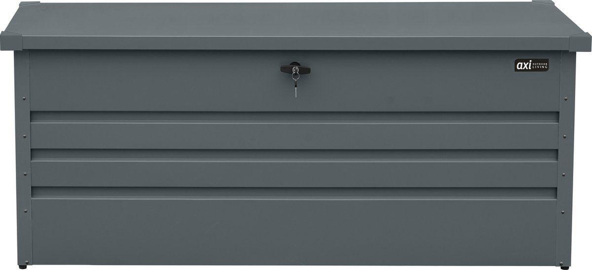 Bol.com AXI Miles metalen Opbergbox 600 Antraciet - Kussenbox met bodem en slot – 480 Liter - 165x70x62cm aanbieding