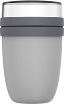 Bastix - Lunchpot, Cool Grey, 500 ml Praktische thermische voedselcontainer, Yoghurtpot, To Go Pot, houdt voedsel langdurig warm of koel, polypropyleen, 500 en 200 ml