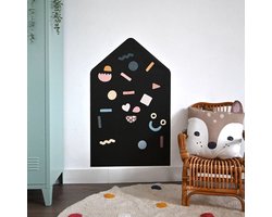 FERFLEX - Huis magneet bord - magneetbord zwart - magneetsticker - magneetbord voor kinderen - magneetbord kinderkamer - magneetbord speelgoed - memobord