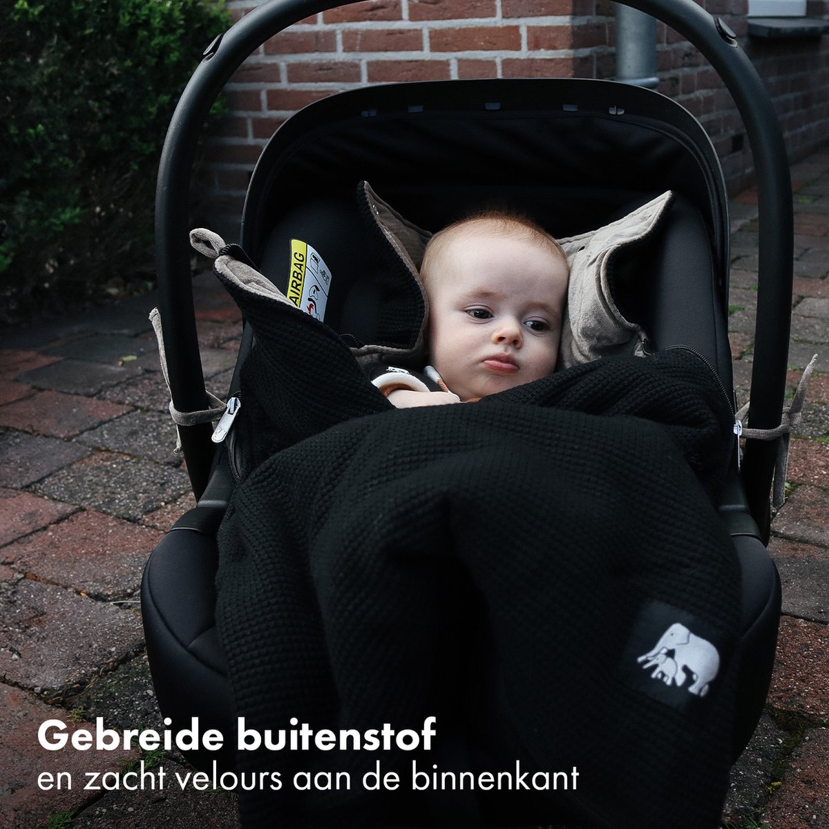 Deryan - Voetenzak voor Autostoel & Kinderwagen - Footmuff Maxi Cosi, Kinderwagen of Autostoel - Zwart – foto 5
