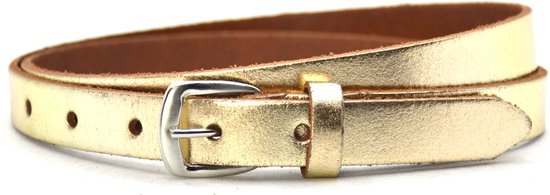 Moderiemen 2 cm gouden riem 62001 - Maat 85 - Totale lengte riem 100 cm