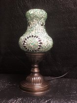 Lampe de mosaïque en forme de poire faite à la main Lampe de table turque verte Lampe de nuit orientale