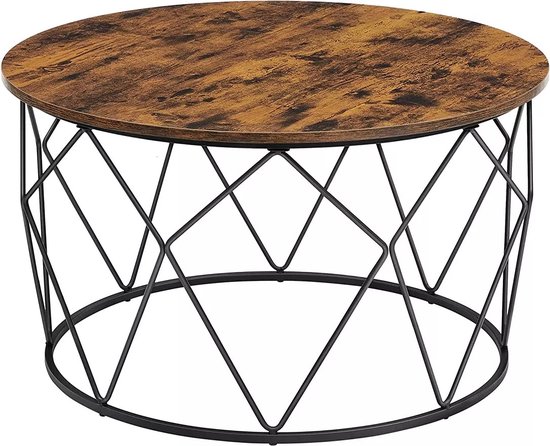 In And OutdoorMatch Salontafel Oliver - Rond - Salontafel - Woonkamer - Bijzettafel - 80x45cm