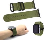 Smartwatch bandje - Geschikt voor Apple Watch 42 / 44 / 45 / 49 mm - Nylon army Bandje - LOUZIR