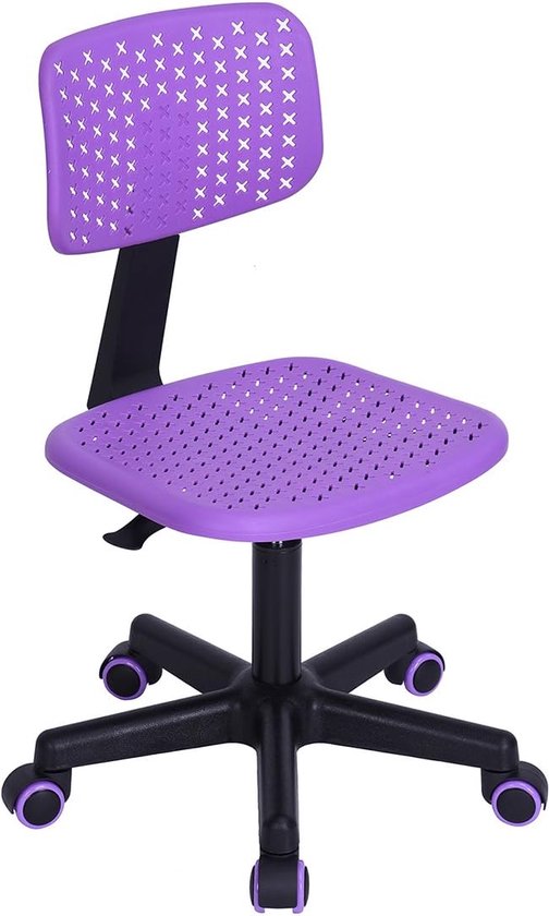Chaise de travail d'écriture pivotante, dossier bas et moyen, sans accoudoirs, hauteur réglable, chaise de bureau Ordinateur , pour le bureau et la maison, violet