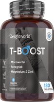 WeightWorld Testosterone Booster tabletten - 180 testosteron pillen voor mannen - Draagt bij tot de instandhouding van normale testosteron levels