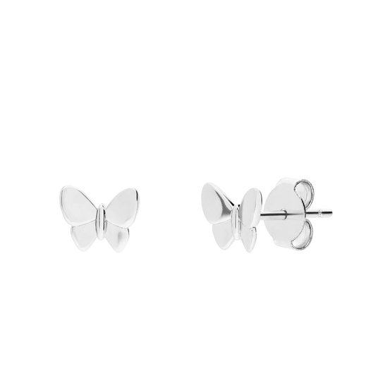 Lucardi Women's Silver Butterfly Ear Studs - Boucles d'oreilles - Argent 925 - Couleur argent