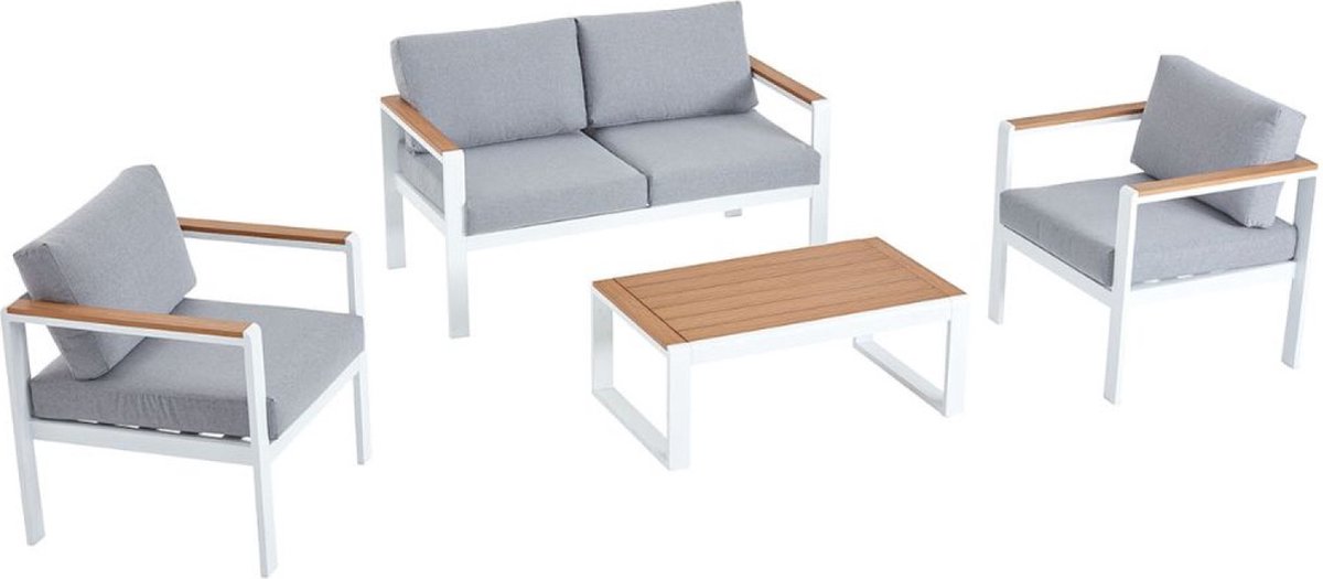 Concept-U - 4 -Seater Garden meubels in wit aluminium MARINGO