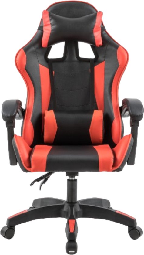 Concept-U - Zwarte en rode massage gamingstoel EZIO