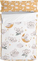 Gewatteerd beddengoed met ritssluiting HappyFriday Moshi Moshi Baby Koala Multicolour 90 x 200 cm