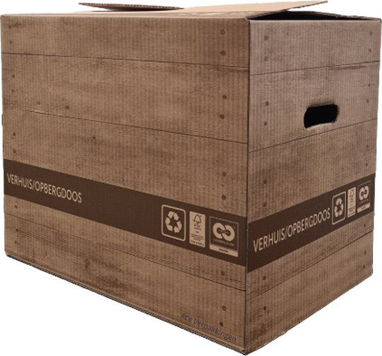 Ace Verpakkingen - Verhuisdozen - Duurzaam - 10 stuks - 57L - 40KG draagvermogen - Verhuisdoos - Zelfsluitend - Geen tape nodig - Recyclebaar - Cradle to Cradle® & FSC® Keurmerk