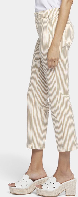 NYDJ Straight Leg Ankle Trouser Beige | Sunbird Stripe