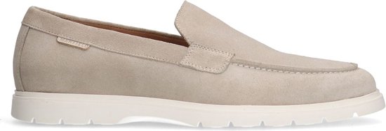 Manfield - Heren - Beige suède loafers - Maat 40