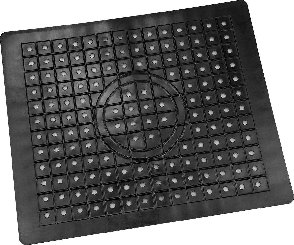 Goedkoopste 2 stuks spoelbakmat, zwart, siliconen afdruipmat, gootsteen, vierkant, spoelmat voor spoelbak met afvoergat voor badkamer, keuken, 31,5 x 26 cm