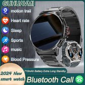 2024 Militaire Nieuwe Mannen Smart Watch 710ma Grote Batterij Gezondheid Horloge Sport Tracking 1.85 Inch HD Scherm Bluetooth Call Smart Watch Geschikt Voor IOS Android