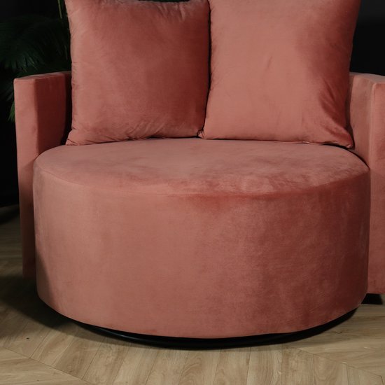 Fauteuil causeuse velours vieux rose fauteuil pivotant