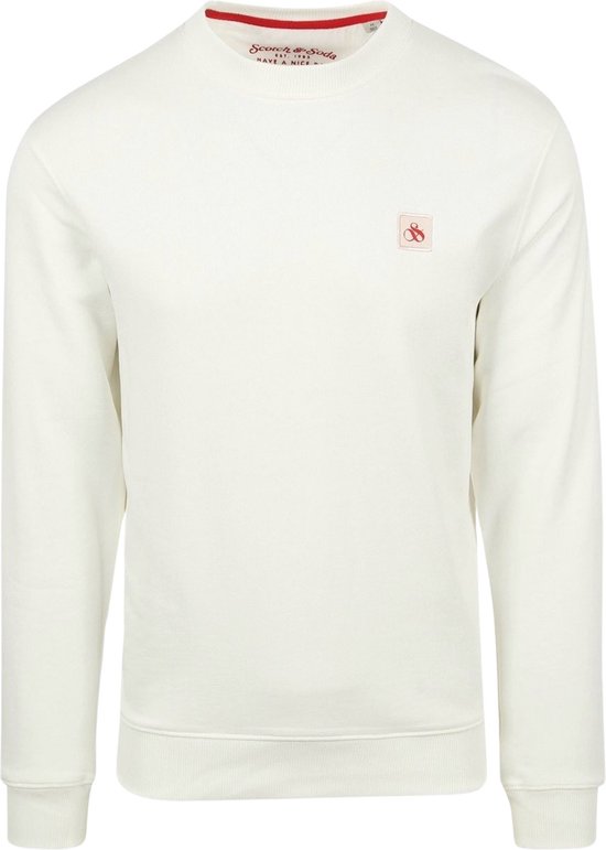 Scotch and Soda - Essential Sweater Off White - Heren - Maat L - Regular-fit