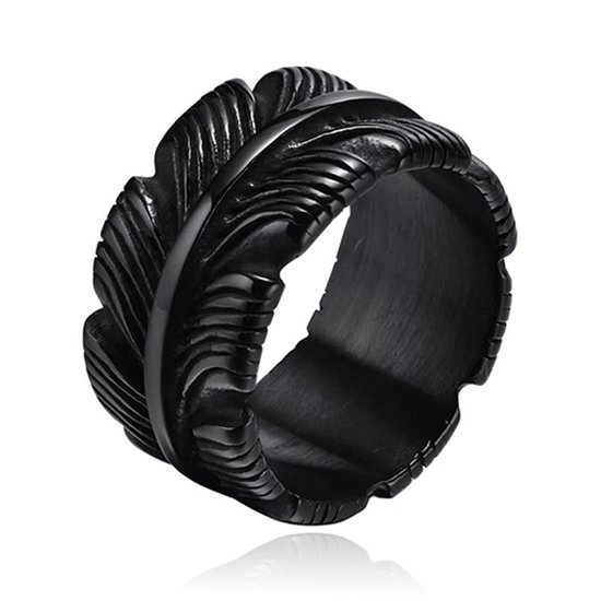 Mende Neck Rings Mendes Jewelry Ring voor Mannen - Veer Zwart-19mm | bol