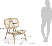 Kave Home - Nadra massief teakhout en rotan fauteuil