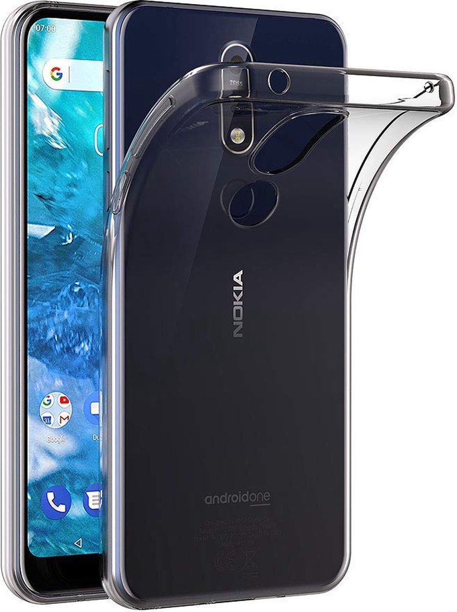Hoesje voor Nokia 7,1 backcover Shockproof siliconen Transparant