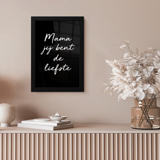 Cadre photo avec affiche - Cadre pour affiche 20x30 cm - Posters - Proverbes - Maman, tu es la plus douce - Citations - Maman - Photo dans la décoration du cadre - Cadeau pour maman - Cadeau pour la fête des mères