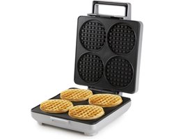 DOMO DO9251W Wafelijzer ‘Wafflelicious’ – voor 4 ronde wafels