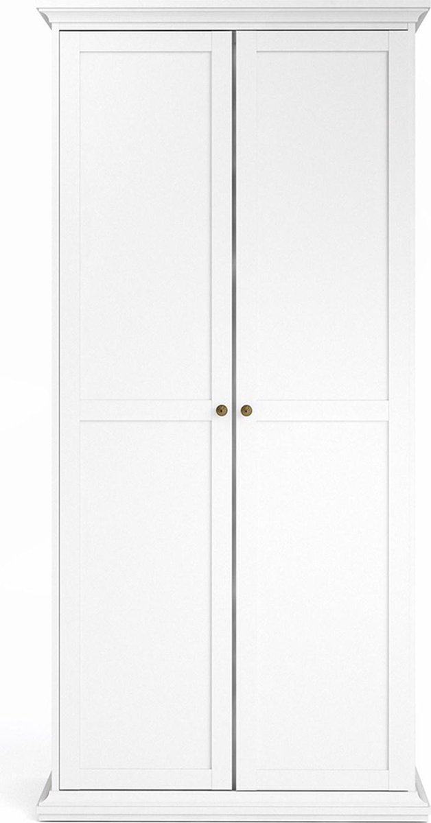 Giga Living Kledingkast Paris - Wit - 100x200x60cm