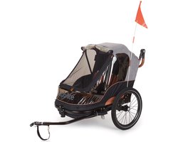 Bobike 2-in-1 fietskar en wandelwagen - zwart/bruin