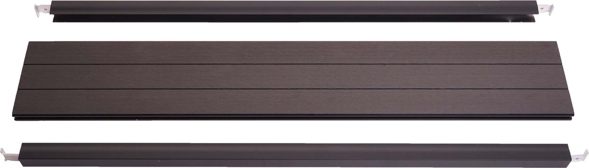 Eindset voor WPC privacyscherm Sarthe, eindprofiel windscherm, aluminium paal ~ 90cm, antraciet