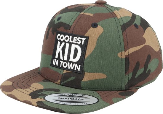 Hatstore- Kids Coolest Kid In Town Camo Snapback - Kiddo Cap Cap
