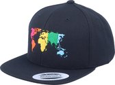 Hatstore- Kids Rainbow World Black Snapback - Kiddo Cap Cap