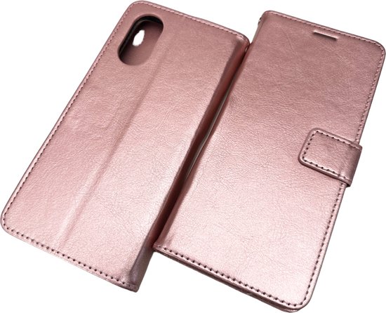 Bookcase Or Rose Adapté pour Oppo A17 - étui portefeuille - ZT Accessoires