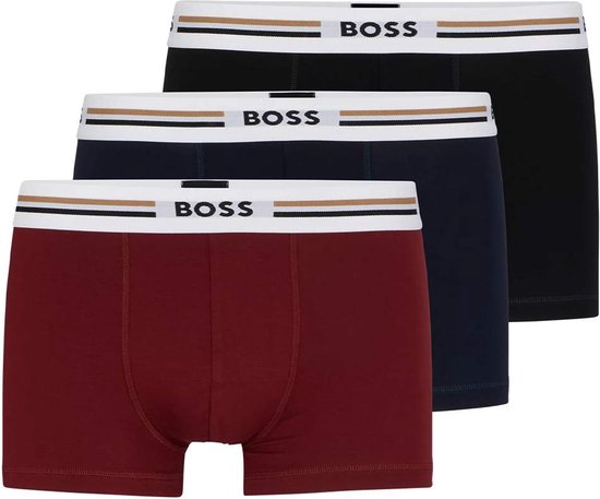 HUGO BOSS Revive trunks (3-pack) - heren boxers kort - rood - Maat: XL