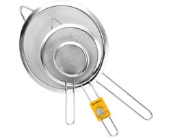 foto van Bredline Premium RVS Zeef Set - Vergiet 3 Delig - Keukenzeef - Zeefjes - Ø 8, 12 en 18 cm
