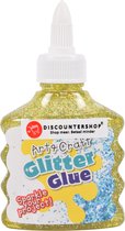 Discountershop Glitter Glue Goud - Artisanat créatif amusant pour les Enfants - 90 ml - Colle loisirs sûre et non toxique