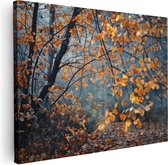 Artaza Canvas Schilderij Herfstbladeren op de Grond - 80x60 - Muurdecoratie - Foto Op Canvas - Canvas Print